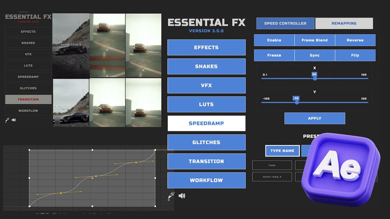 EssentialFX 3.5 for After Effects: Speed Ramps, Shakes & Workflow Tools
