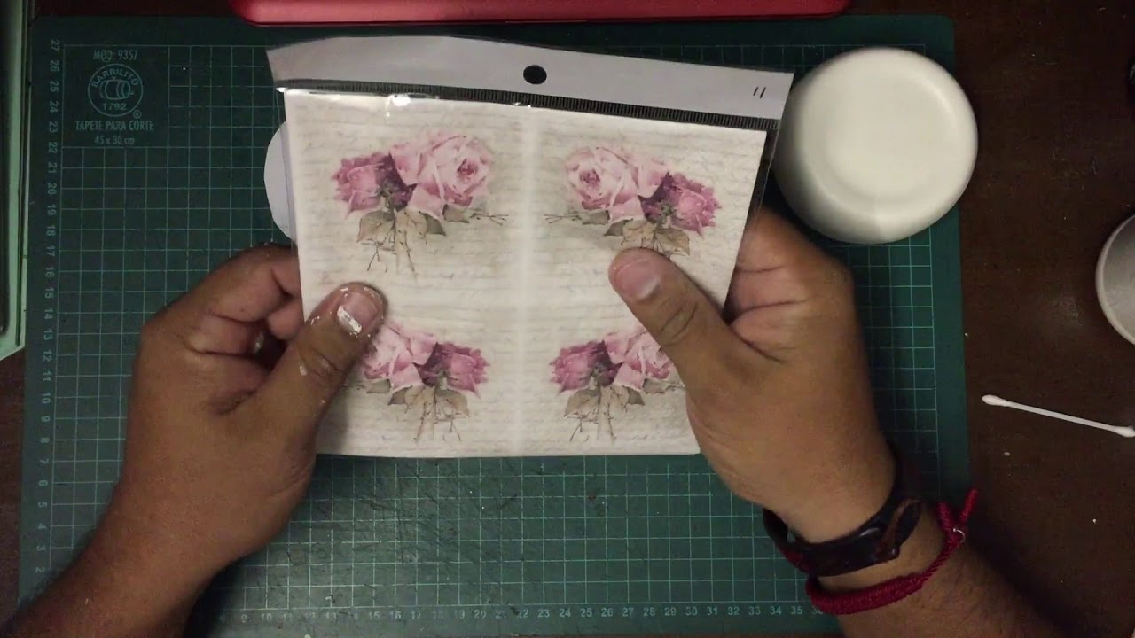como decorar cerámica con servilleta de papel