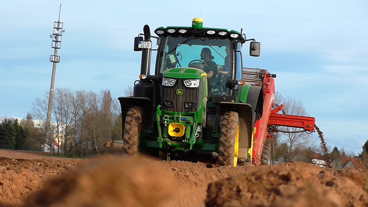 6 JOHN DEERE im Einsatz // Ein Rudel Hirsche beim KARTOFFELN pflanzen mit GRIMME Kartoffeltechnik
