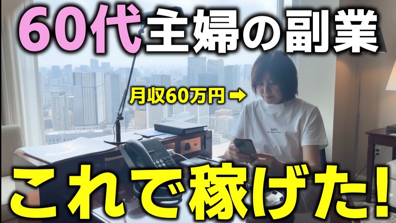 【定年後の暮らし】60歳主婦が副業で月収60万円稼ぐ！これするだけで高級ホテルに宿泊できます！