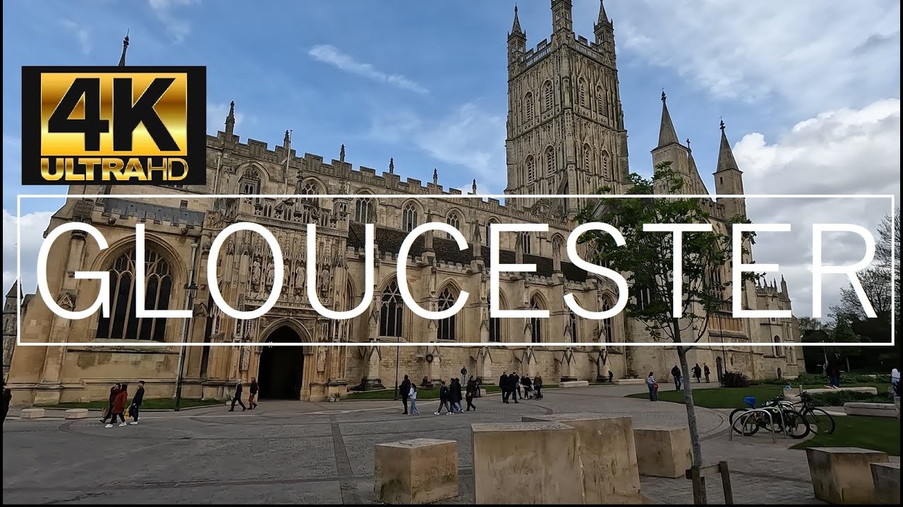 GLOUCESTER, ENGLAND  - UNITED KINGDOM [1 Hour Walking Tour in 4K]