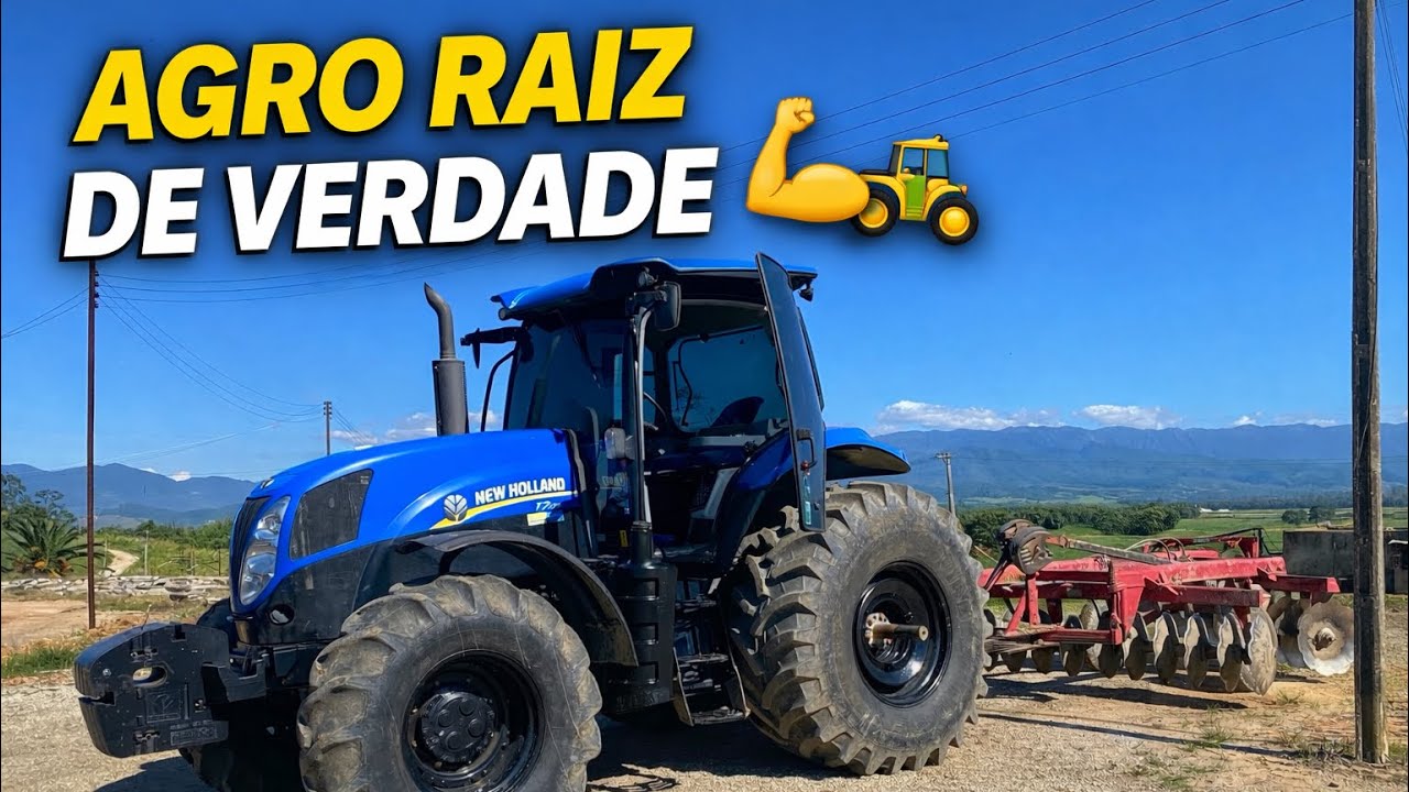 New Holland T7 no campo puxando grade pesada | Força, tecnologia e trabalho de verdade 🚜