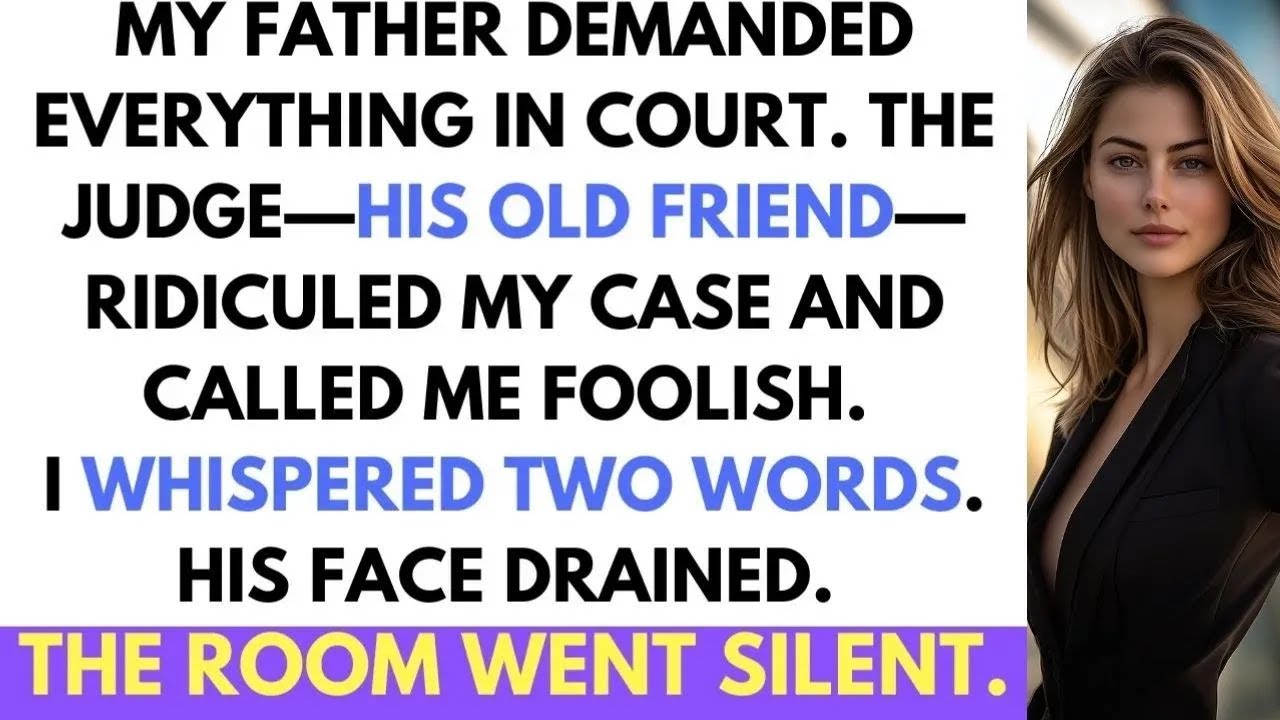 My Father Demanded Everything In Court—Until I Whispered Two Words That Made His 'Friendly' Judge