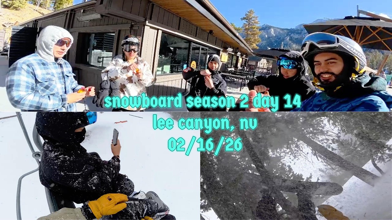 SNOWBOARD SEASON 2 DAY 14 || w/ DA BOYS !! POV LEE CANYON, NV