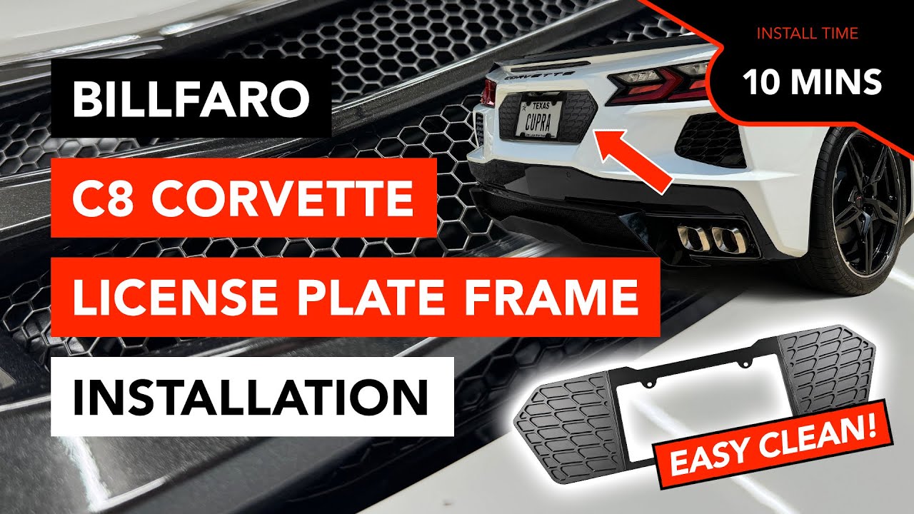 How to Install a Blackout License Plate Frame + Review by BILLFARO - C8 Corvette Coupe & Convertible