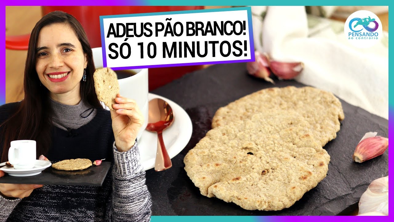 Pão de alho e aveia SÓ 10 MN, só 3 ingredientes, de frigideira! O mais fácil e saudável!