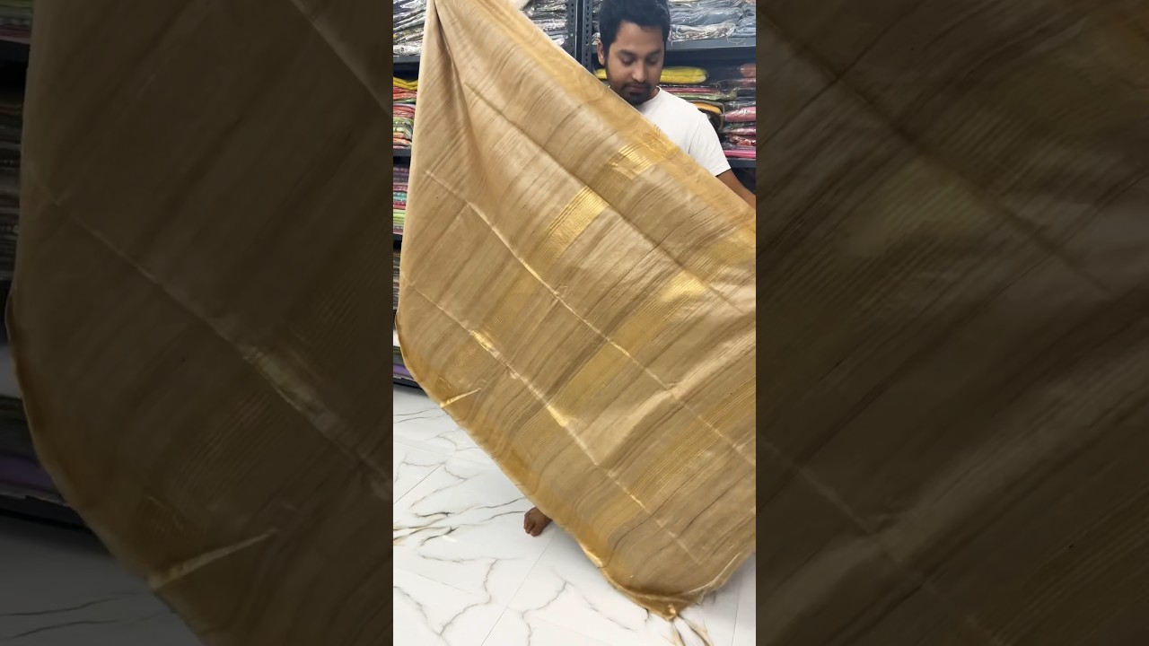 Desi Tussar silk saree Golden zari work what&rsquo;s ap-9971575801 price-4999 #saree #fashion #tussar