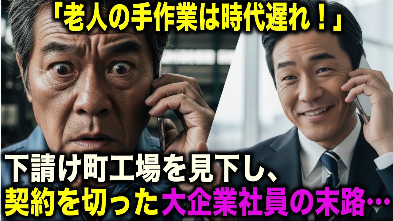 「手作業は時代遅れ！」下請けの町工場を見下し、契約を切った大企業現場責任者の末路——翌日、“技術”が競合へ流れ株価が大暴落！