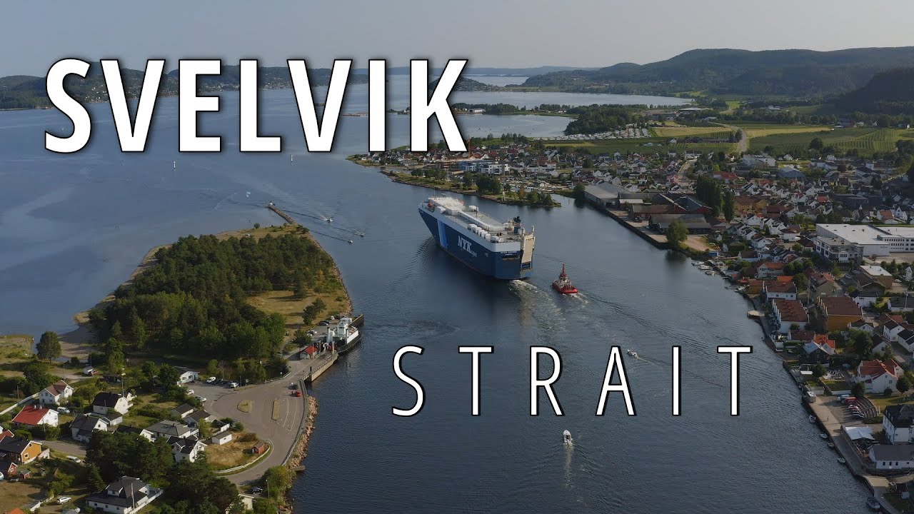 Svelvik Strait 4K - Shipspotting with a drone
