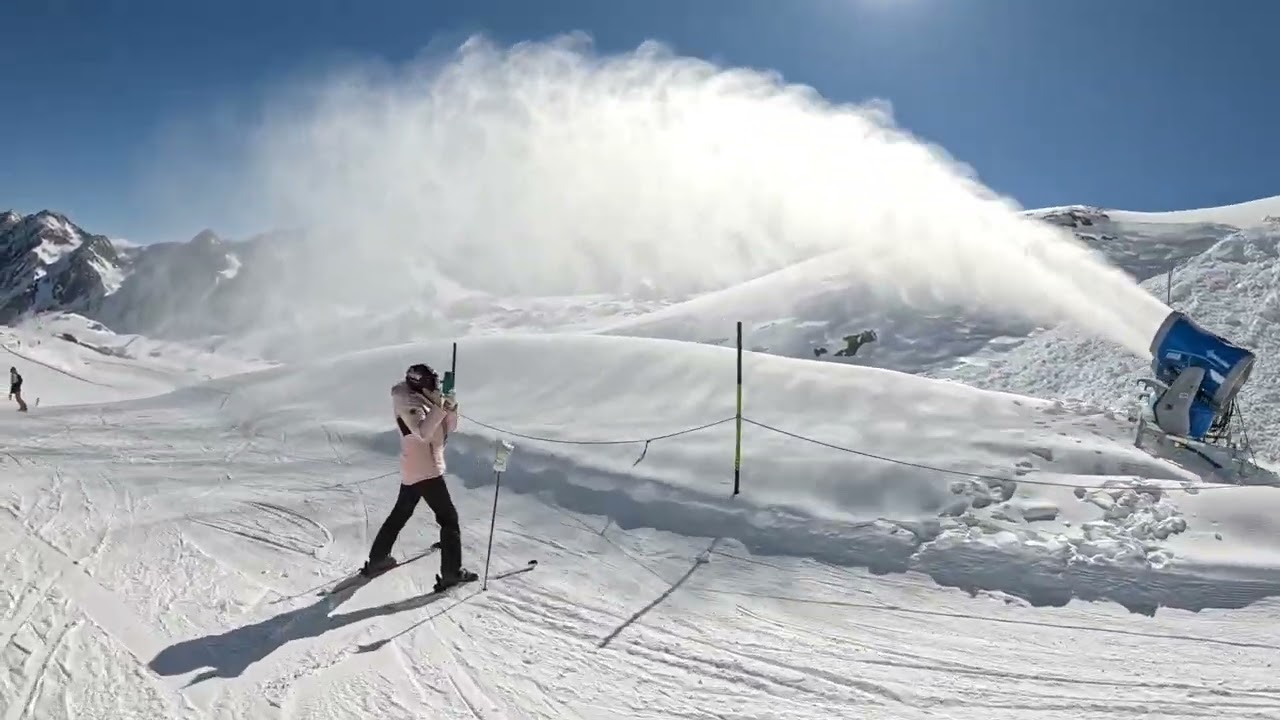 Stubai-glaci&auml;rens skidpist 🇦🇹 | Bl&aring; 7 och R&ouml;d 22 | Solig skid&aring;kning ☀️⛷️