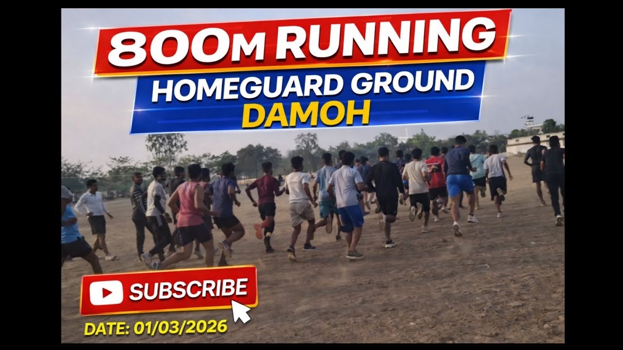 800 M running | homeguard ground Damoh | 01 March 2026 | MP constable #police #fitness Challenge💪😈