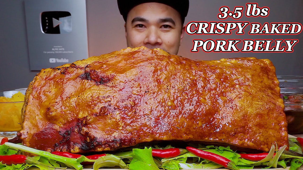 LECHON PORK BELLY | Baked Super Crispy Pork Belly | MUKBANG PHILIPPINES