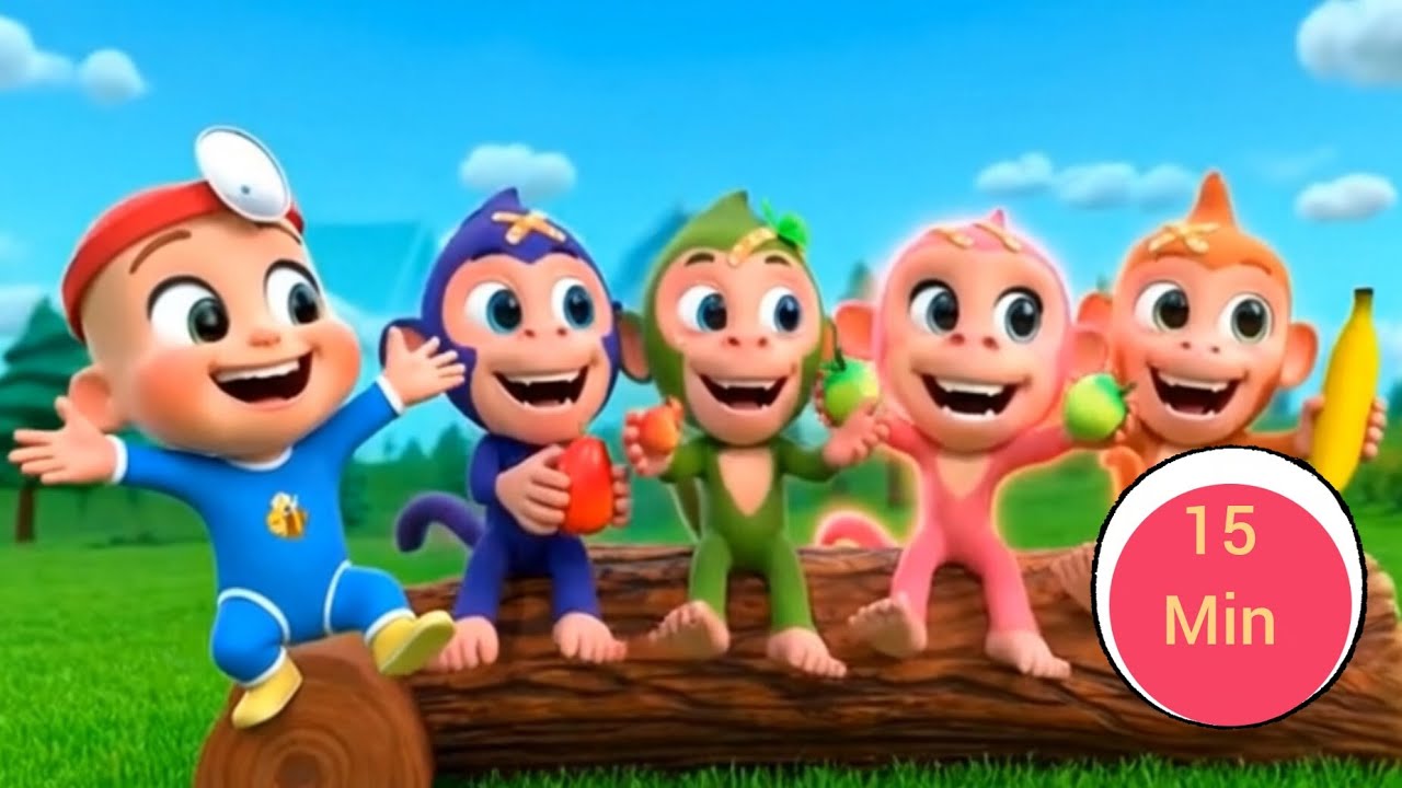 Five little monkeys  kindergarten+  hathi Raja kahan chale ❤️❤️more nursery rhymes# kidsrhymes 