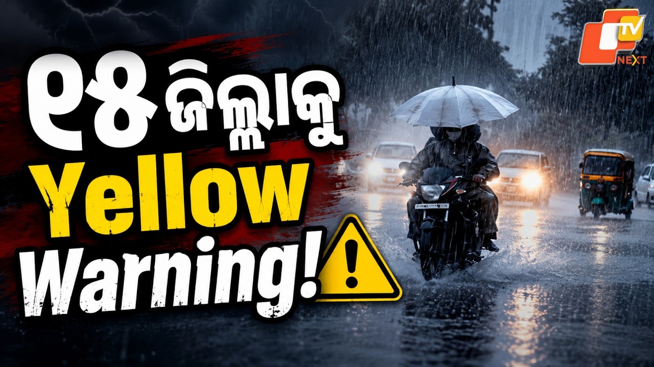 Heavy Rain Alert in Odisha | Yellow Warning Issued for 15 Districts | Low Pressure Triggers Downpour