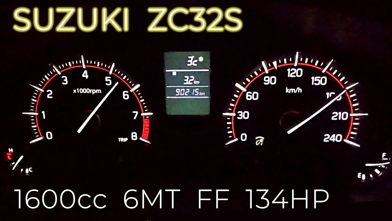 (2011y) SUZUKI  SWIFT sport  (ZC32S) full acceleration test,cruise engine RPM.(Japan specification)