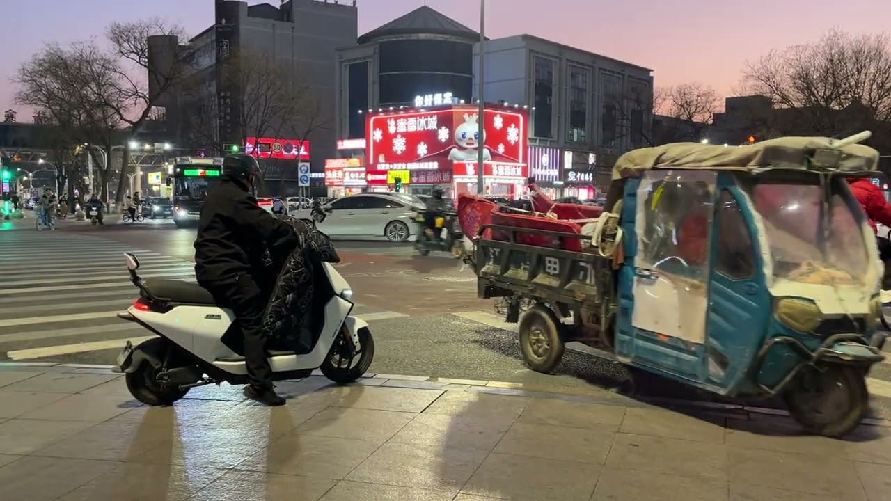China | Sunset at Mixue Ice Cream Flagship Store 