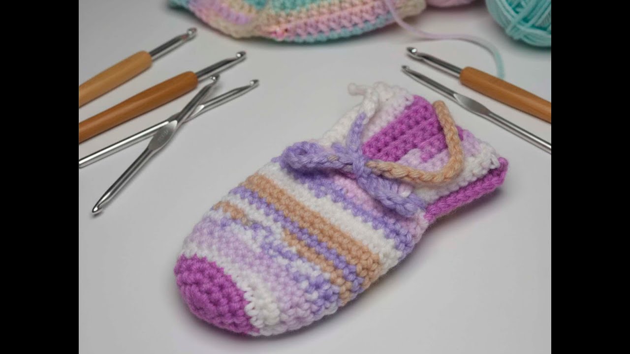 Anleitung für gehäkelte Baby Fäustlinge zum binden / Tutorial Crocheted Baby Mittens