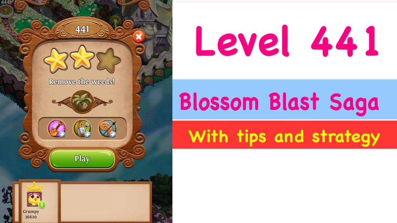 Blossom Blast Saga Level 441 Tips and Strategy Gameplay Walkthrough No Boosters