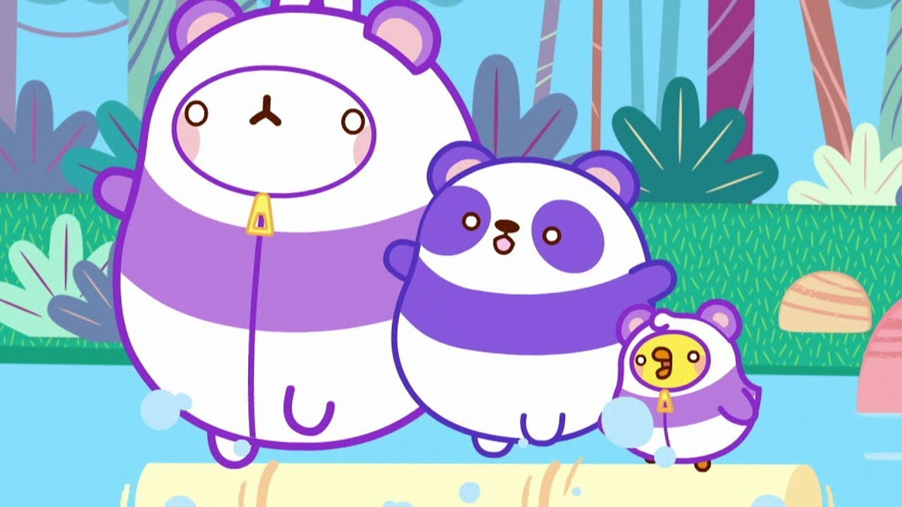 Molang and Piu Piu Hugging Panda | Funny Cartoons | Pop Teen Toons