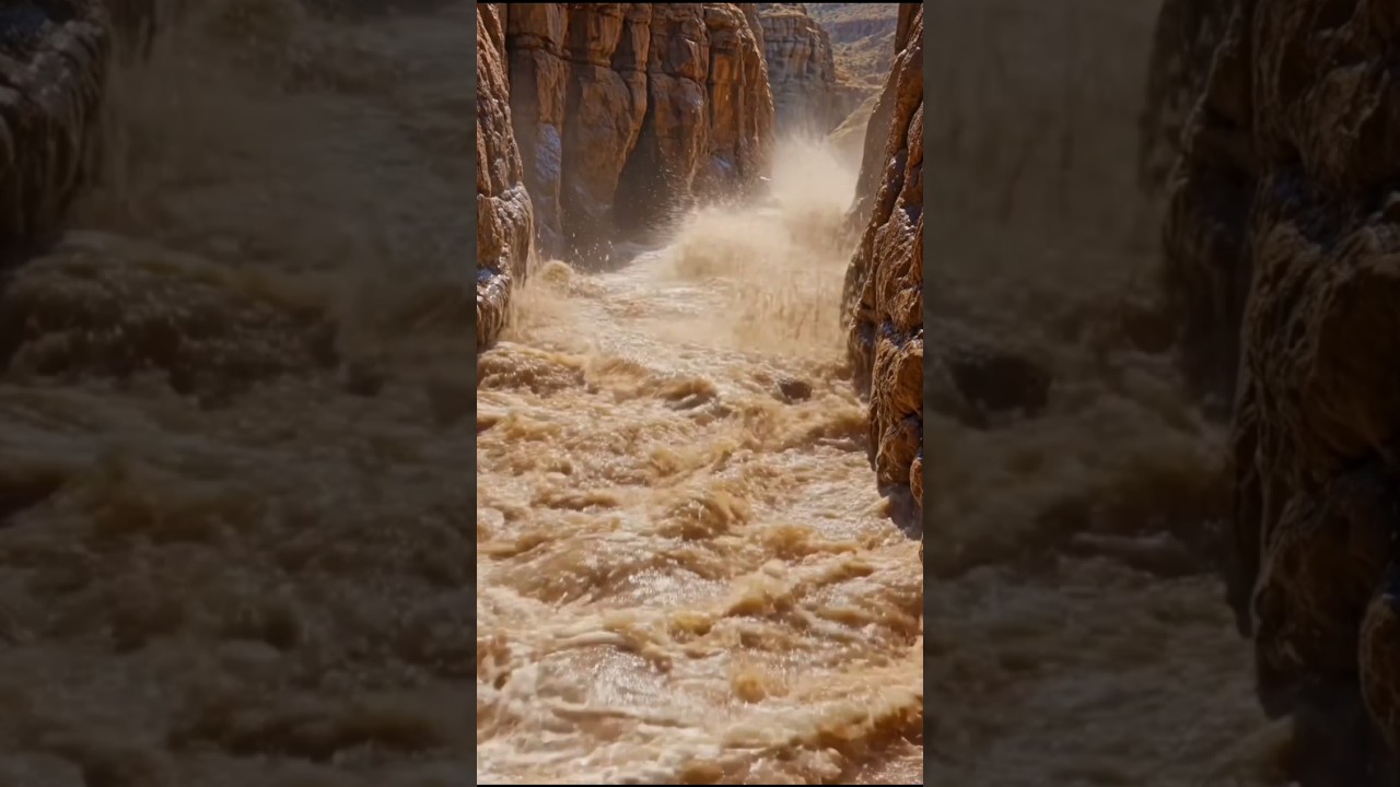 Flash Flood Chaos in Desert Canyon 🌊 | Nature&rsquo;s Fury Unleashed |#FlashFlood #NaturalDisaster #Canyon