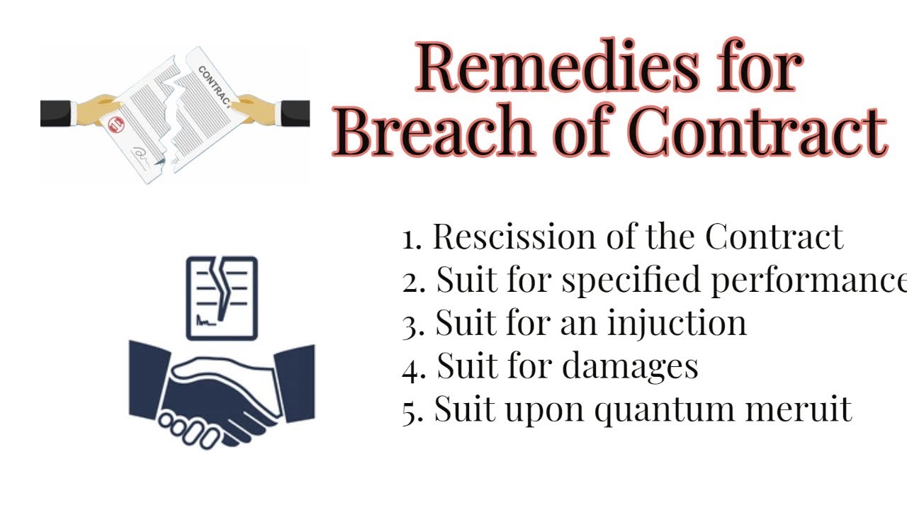Remedies for Breach of contracts -suit for damage ,suit for recession, qantum merit |Tamil