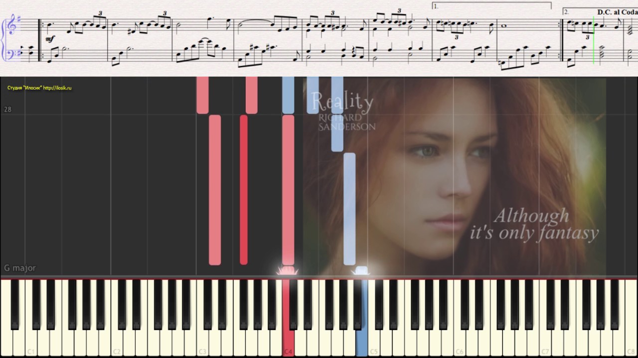 Reality - Richard Sanderson (Ноты и Видеоурок для фортепиано) (piano cover)