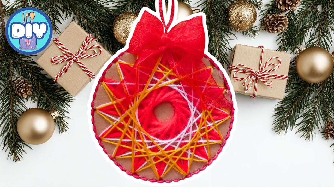Addobbi di Natale a costo zero: stelle decorative con lana e cartone| Tutorial DIY