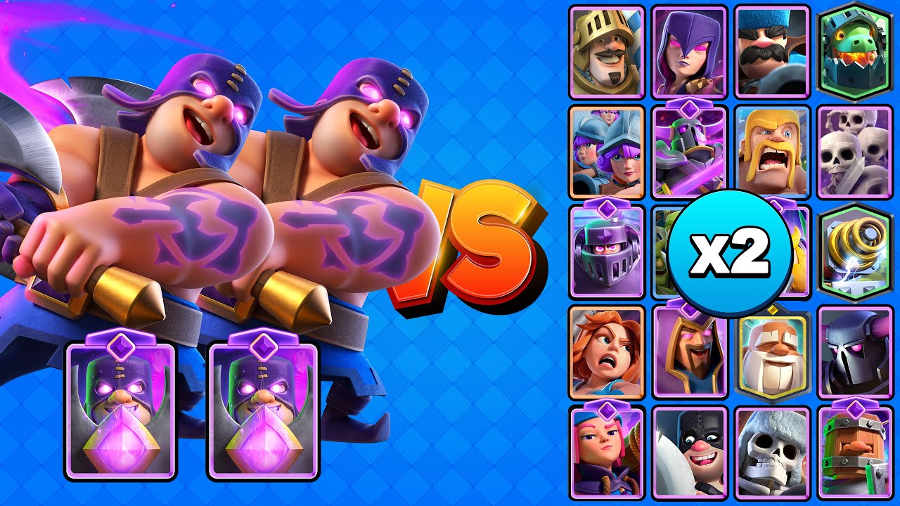 2 VERDUGOS EVOLUCIONADOS vs TODAS LAS CARTAS X2 | Clash Royale
