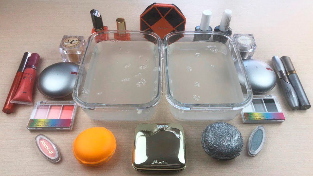 Peach vs Grey ! Mixing Makeup Eyeshadow Into Slime ! Satisfying Slime Video ! LIKE EVA