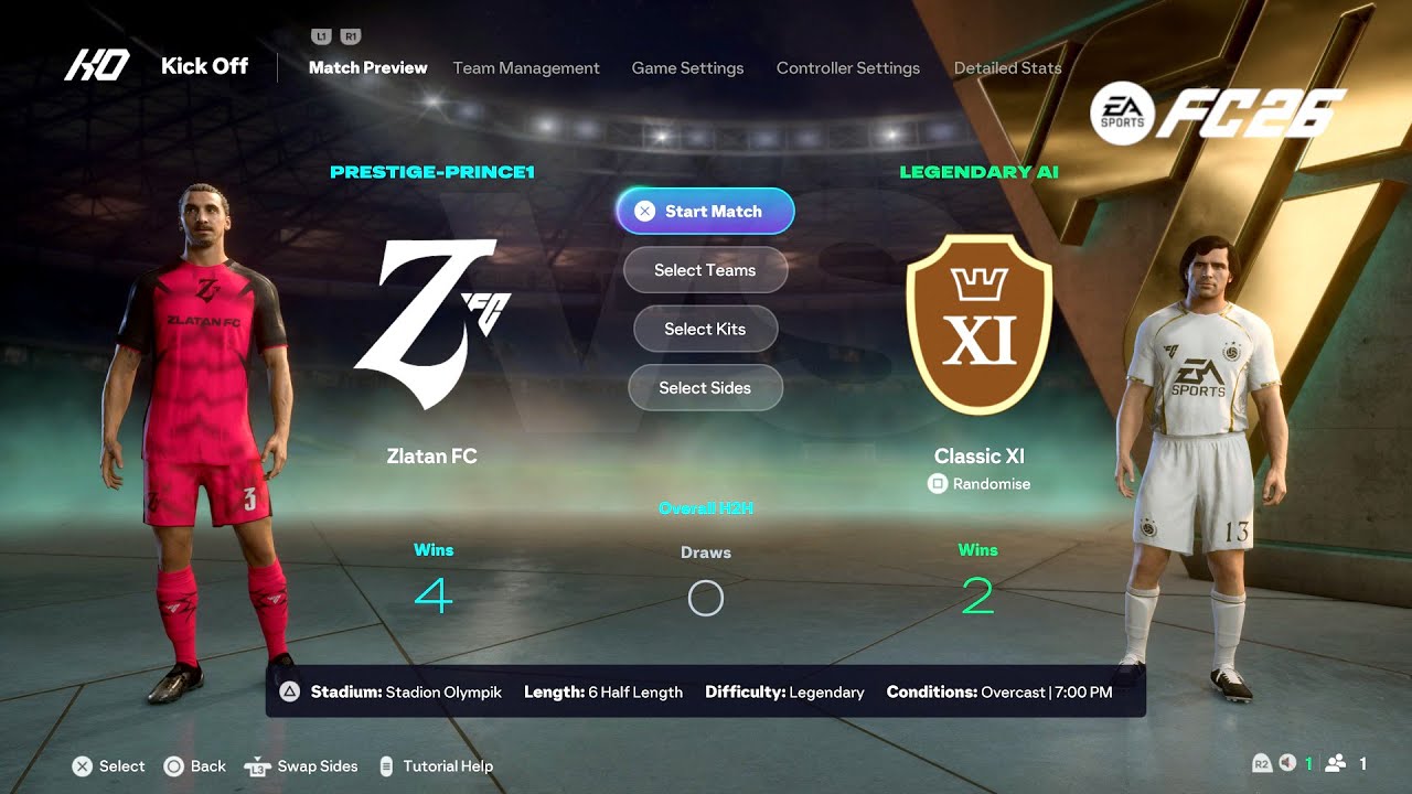 EA Sports FC 26 &mdash; Zlatan FC против Classic XI I. ПОЛНЫЙ ГЕЙМПЛЕЙ (PS5)