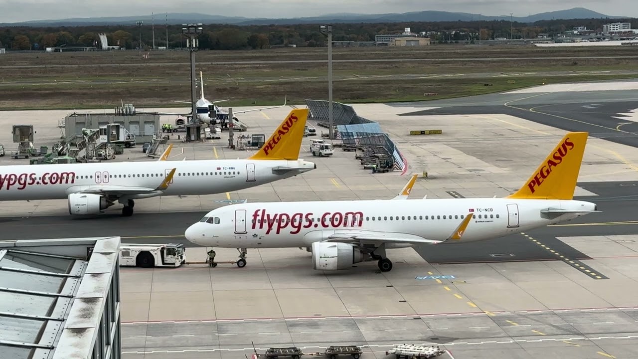 PEGASUS A320 Neo (TC-NCB) & A321 Neo (TC-RBU) DOUBLE PUSHBACK IN FRANKFURT 😱 [4K|HDR]