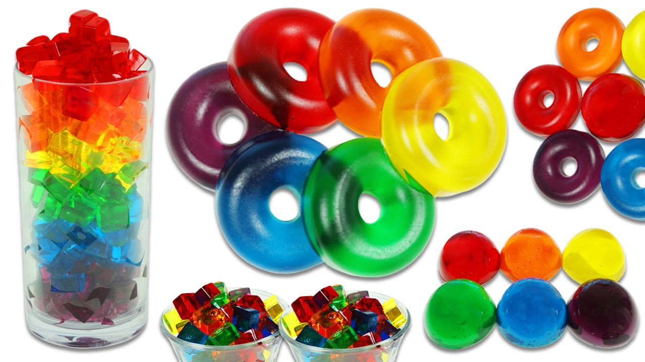 Satisfying Rainbow Gummy Mini Cubes, Donuts, & Sphere Shapes!