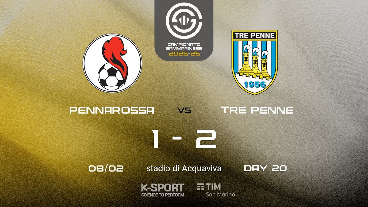Campionato Sammarinese 2025-26, 20. giornata | HL Pennarossa - Tre Penne 1-2