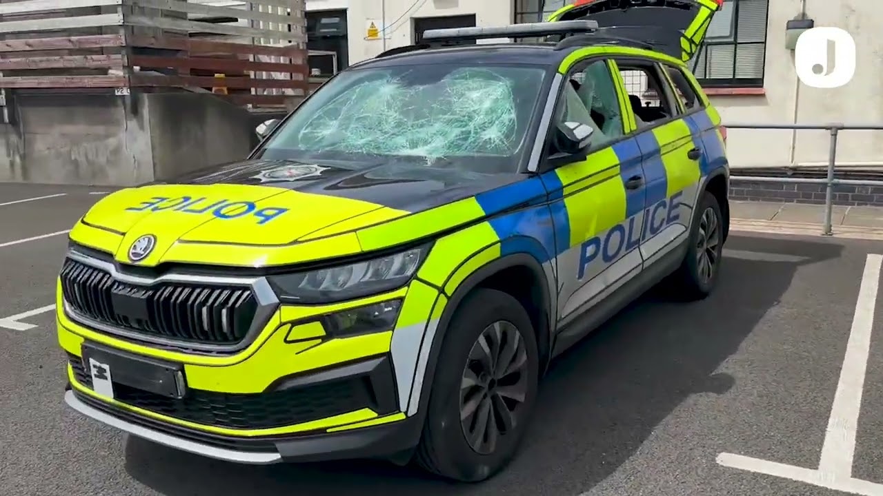 PSNI cars damaged in Ballymena violence