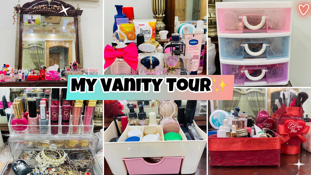 My Vanity Tour❤️✨| Makeup, Skincare & Jewellery Collection ~ Everything with Name & Price