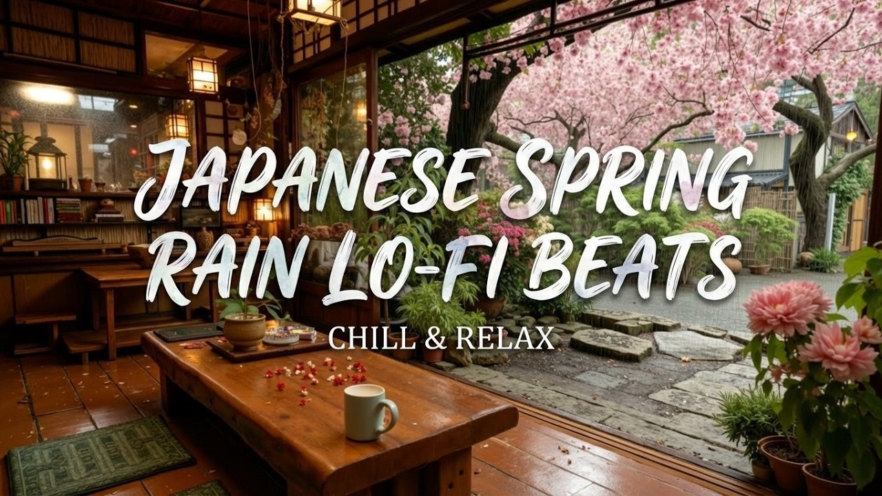 Пианино в книжном кафе | Спокойная музыка с шумом дождя для учебы