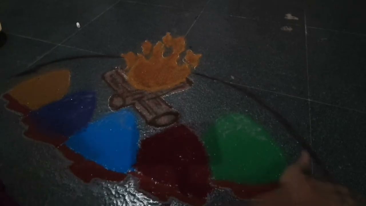 Holi rangoli designs #festival rangoli #muggulu