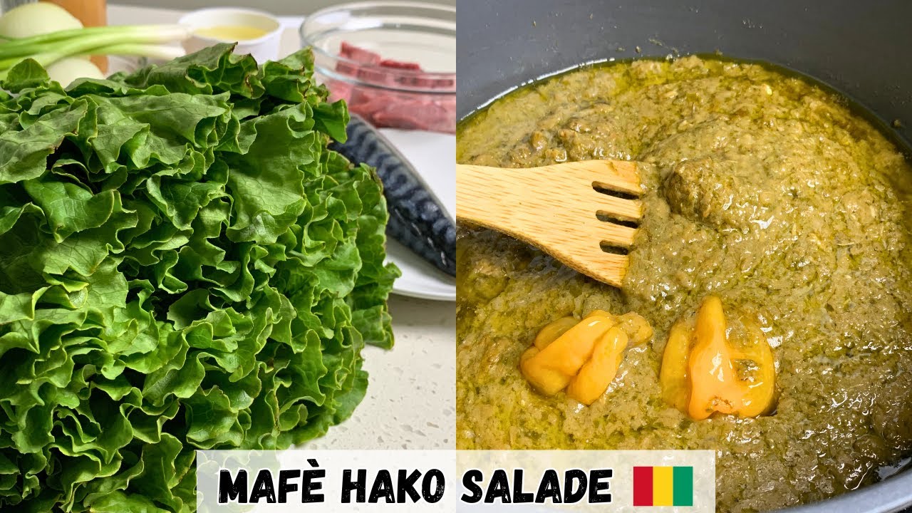 Mafè Hako Salade || Guinean Lettuce Stew Recipe || Sauce aux Feuilles de Laitue