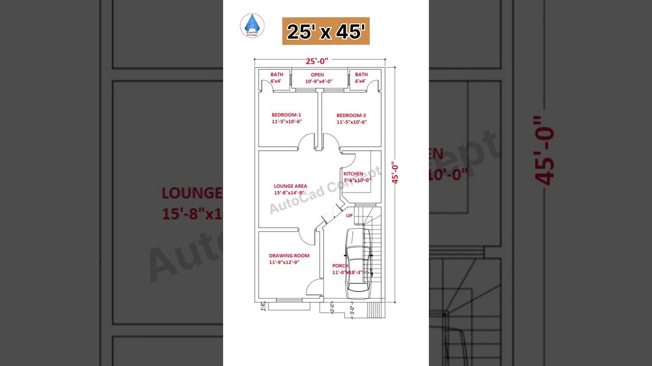 25x45 House Plan | 25 by 45 House Design #shorts #ytshorts #homedesign #architecture