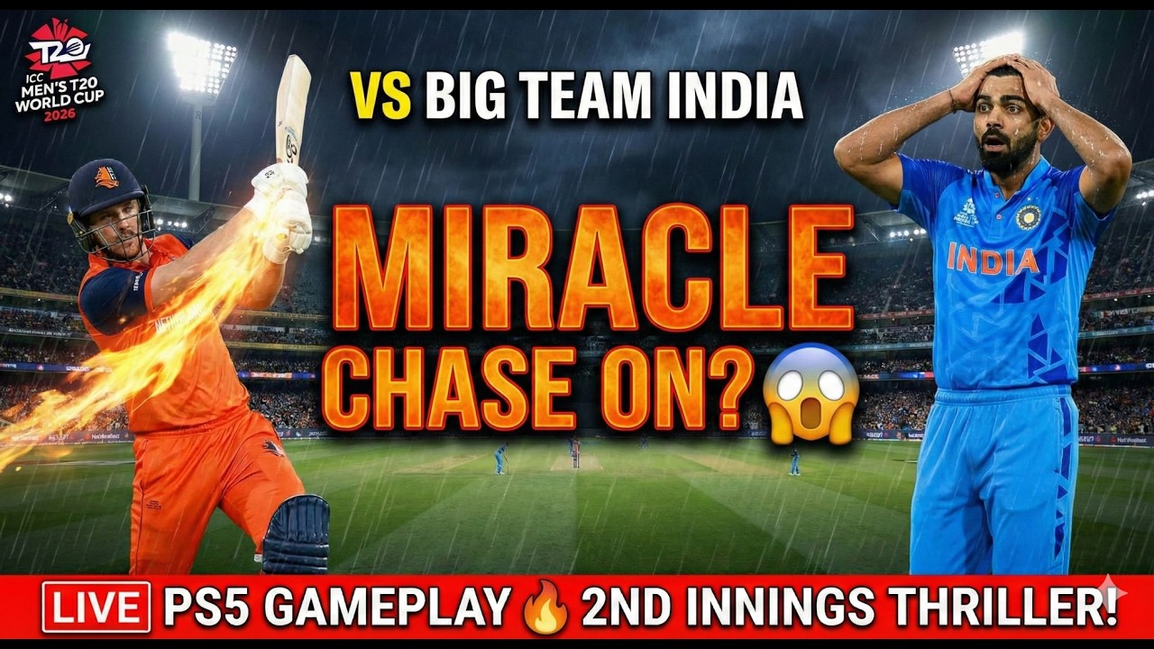 🔴 LIVE: BIGGEST UPSET EVER? 😱 India 🇮🇳 vs Netherlands 🇳🇱  Miracle Chase On! 🔥 T20 World Cup 2026 PS5