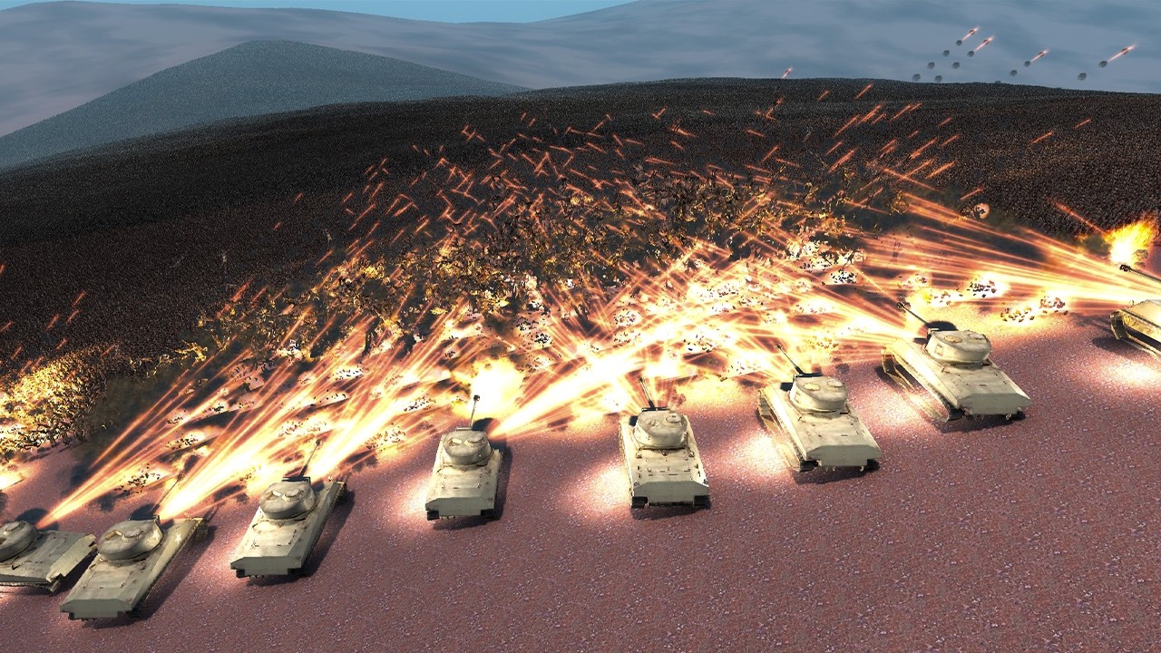 100 FULLAUTO SHERMAN TANK VS 5,000,000 ALIEN ARMY!! UEBS 2