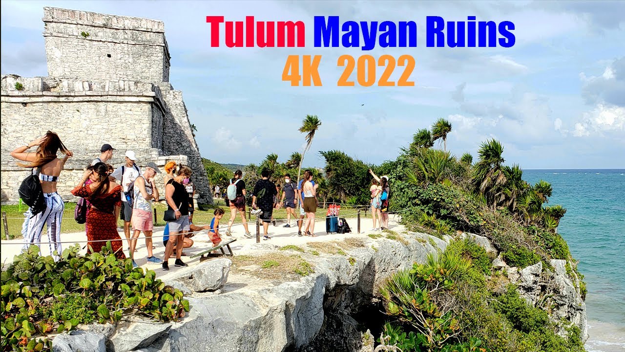 Tulum 4K| World Only Coastal Mayan Temple| Full Walking Tour in Last Great City Constructed by Mayan