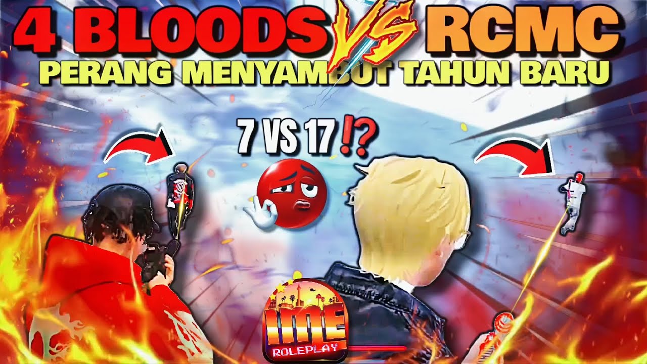 🥶4BLOODS VS RCMC !!! TOL KANAN, 7 ORANG MELAWAN 17⁉️#imeroleplay #imerp #4blood #rcmc #samdre #clip