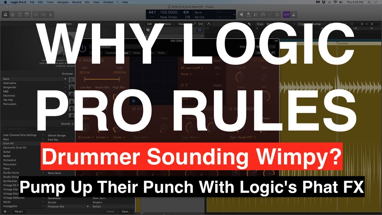 Drummer Tracks Sounding Wimpy? Pump Up Their Punch With Logic's Phat FX