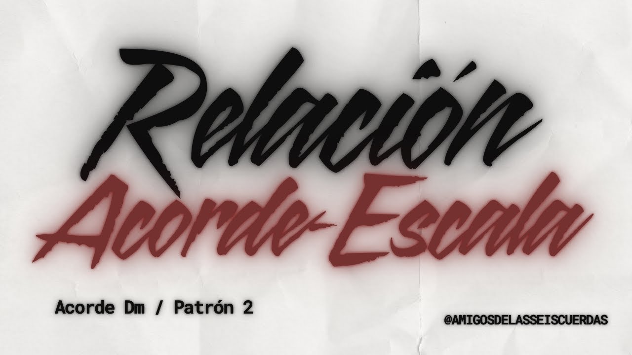 Relación entre acorde de Dm y escala pentatónica menor, patrón 2.