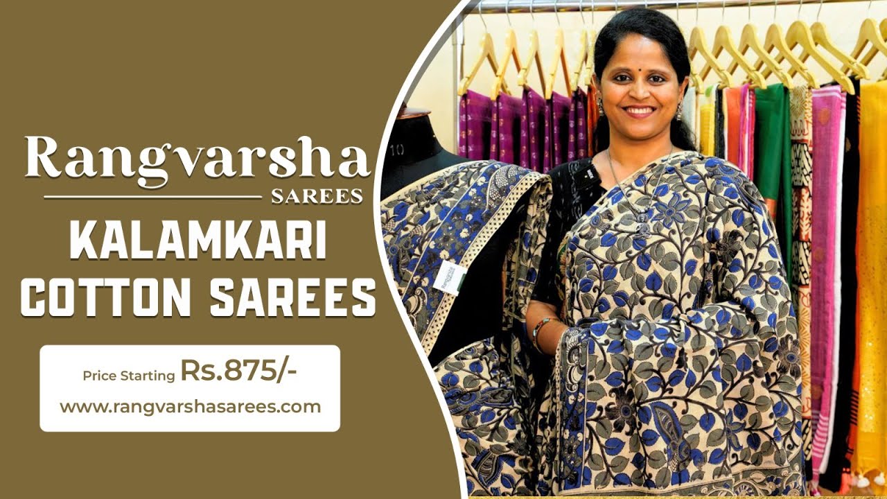 Kalamkari Cotton Sarees- Rangvarsha Sarees - Vibrant prints on pure soft cotton - 10th October 2024