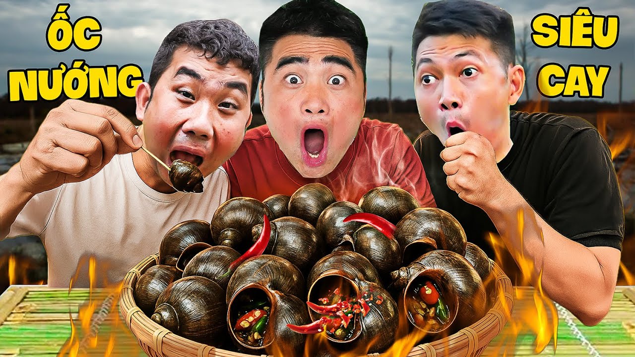 Gấu Đỏ TV - Thử Thách Bắt Ốc Và Làm Món Ốc Nướng Siêu Cay