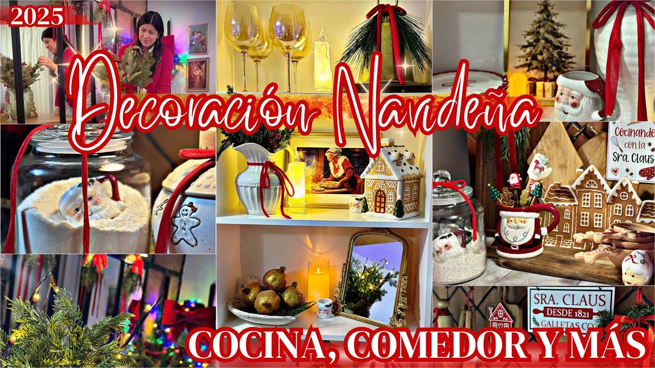 🎄DECORACIÓN NAVIDEÑA 2025 DE LA COCINA| COMO DECORAR LAS REPISAS DE LA COCINA| KITCHEN DECOR 