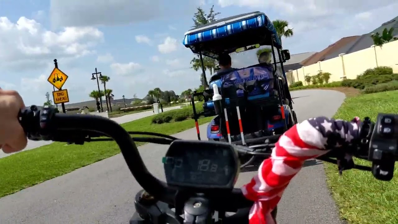 POV Ride REVV 1 Ebike - Buena Vista Blvd The Villages FL Lake Sumter Landing - Cart Path & Roadway