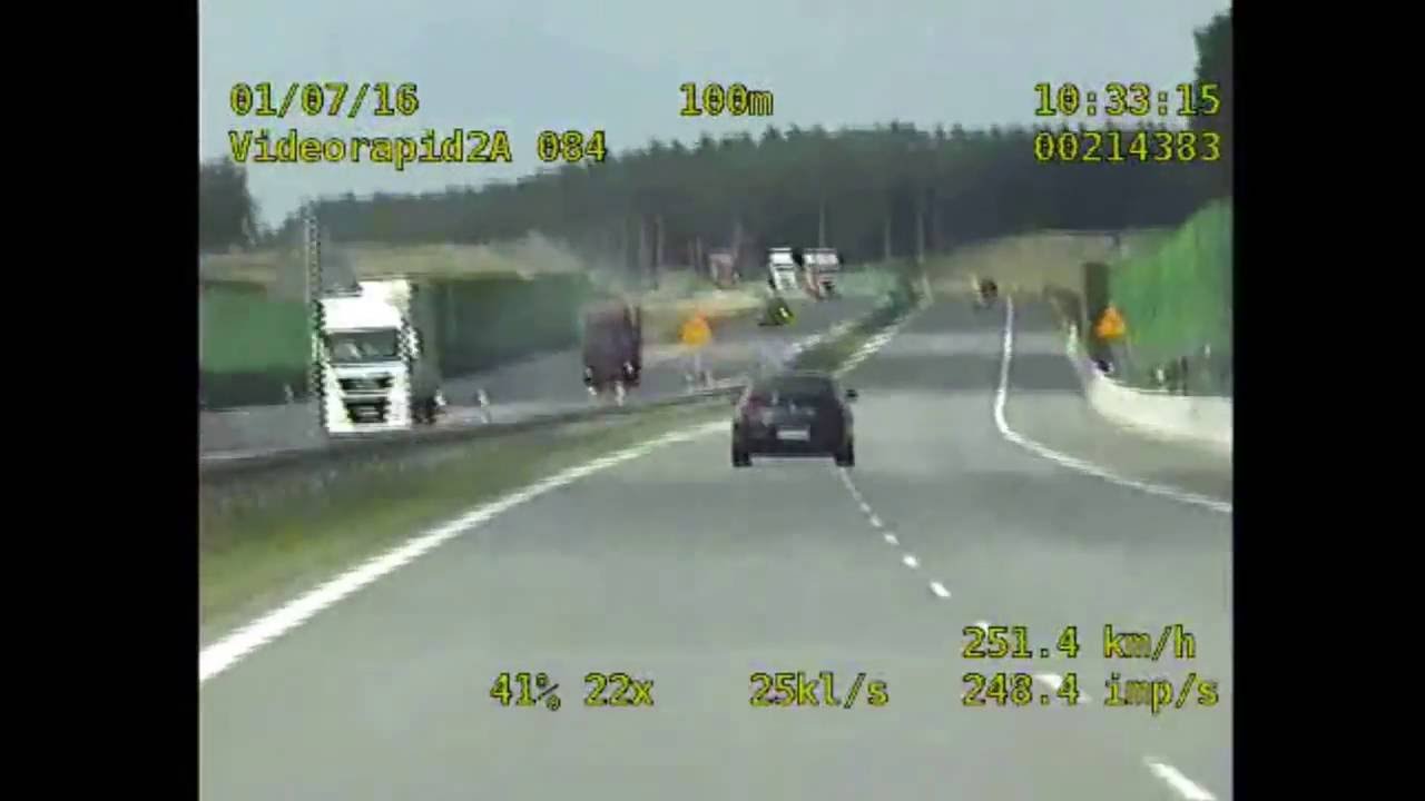 Autostrada A2 - Zatrzymanie BMW ponad 250km/h